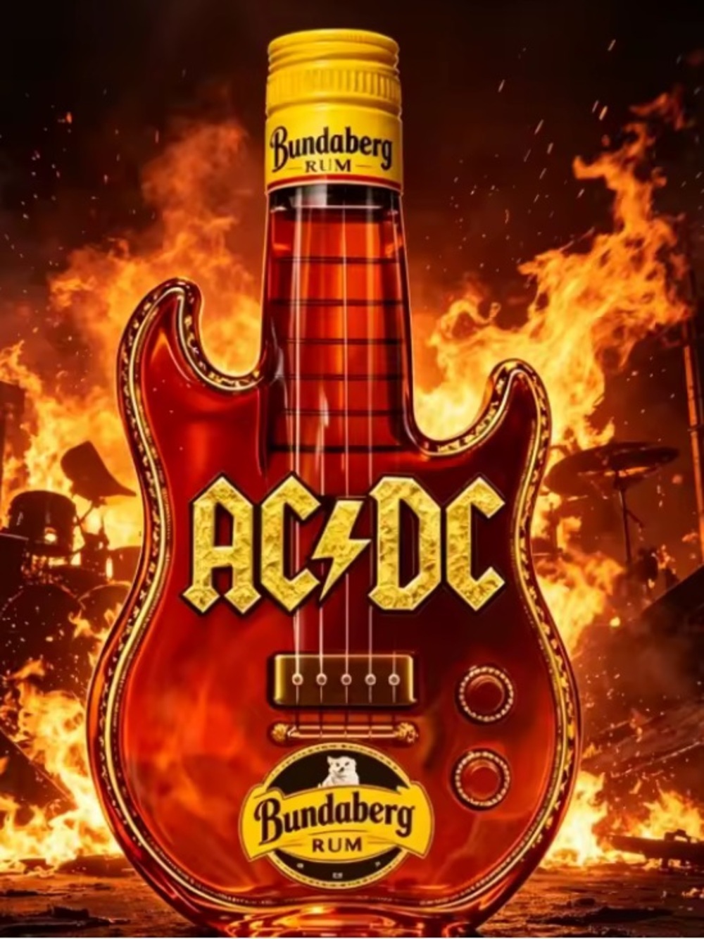 AC/DC Guitar Bottle  Decanter - Picture 4 of 12